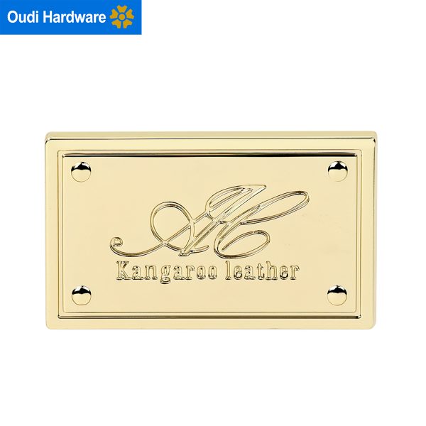 gold plated metal letters logos for handbags